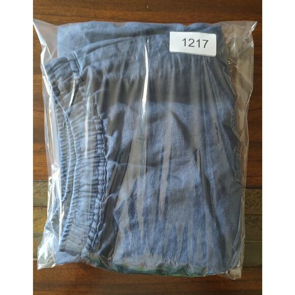 Willi Wear Women's Blue 100% Linen Pull On Pants Size M Slash Pockets Drawstring - Picture 10 of 10